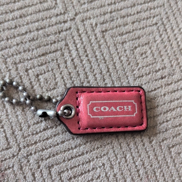 Coach Accessories - Coach Pink Leather Mini Hangtag